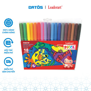 Set 2 vỉ bút màu nước Leaderart cho trẻ em với mực rửa trôi vượt trội WM-0018W 18 màu/ vỉ