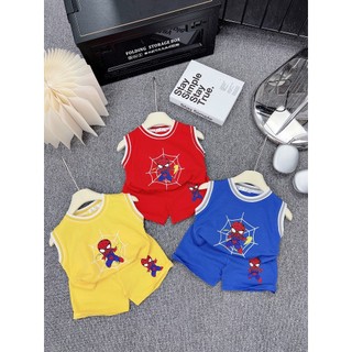 Bộ sát nách chạy dây dệt Nhện đỏ chất cotton 4c cho bé 6-18kg
