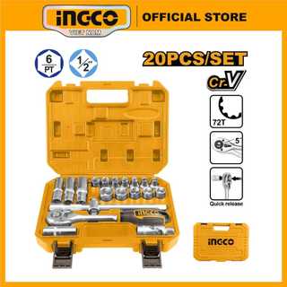 Ingco hkts12201 bộ đầu tuýp và cần siết 20 chiếc 1/2"