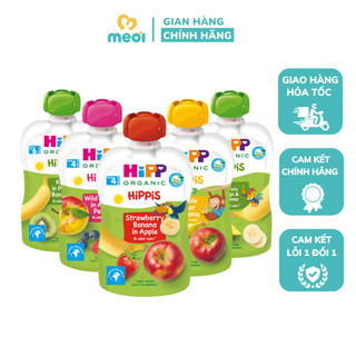 Trái Cây, Hoa Quả Nghiền Organic Hippis Túi 100g cho bé từ 4 tháng tuổi