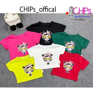 Áo Croptop Cộc Tay In Họa Tiết Cực Xinh Cho Bé Gái Sang Chảnh
