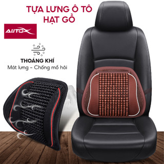 Gối tựa lưng ô tô hạt gỗ AutoX thoáng khí mát mẻ và êm lưng khung thép siêu bền