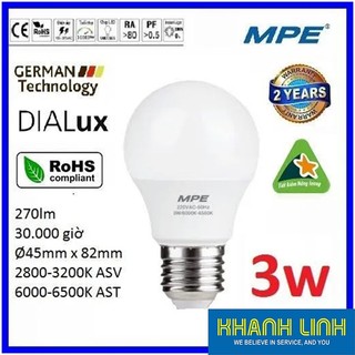 Đèn led bulb mpe 3w, 5w, 7w, 9w, 12w ánh sáng trắng / vàng