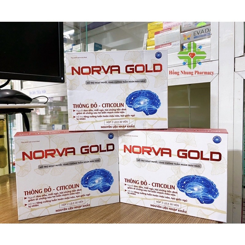 Viên bổ não Norva Gold hộp 2lọ x30viên