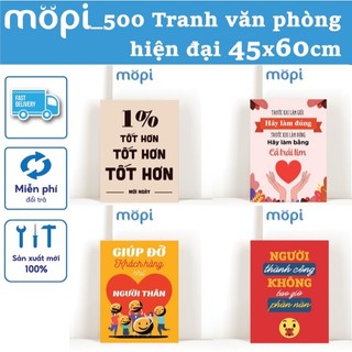 Tranh động lực slogan văn phòng treo tường trang trí dễ dàng bằng đinh 3 chân hot nhất Mopi size 45x60cm
