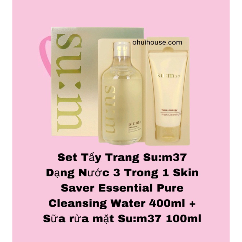 Nước tẩy trang SUM37 400ml + Sữa rửa mặt