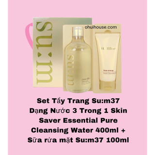 Nước tẩy trang sum37 400ml + sữa rửa mặt