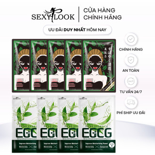 Combo 9 Mặt Nạ Trà Xanh Mix Tràm Trà SEXYLOOK Giảm Mụn Dầu và Dưỡng Ẩm Da (9 miếng x 25ml)