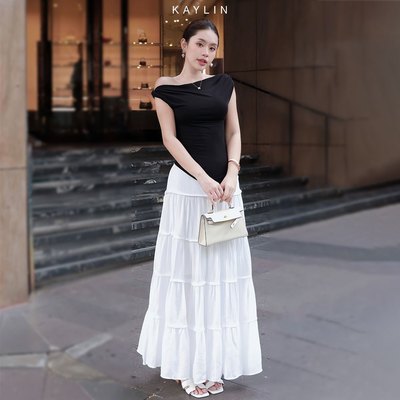 Chân váy KAYLIN váy dài Maxi xếp lý nhiều tầng chất vải kate thoáng mát phong cách điệu đà - N2223