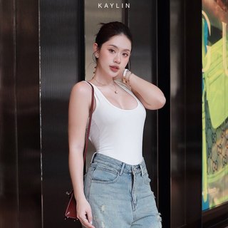 Bộ Bodysuit KAYLIN hai dây hở lưng chất vải cotton thun gân co giản thoải mái phong cách - N2115