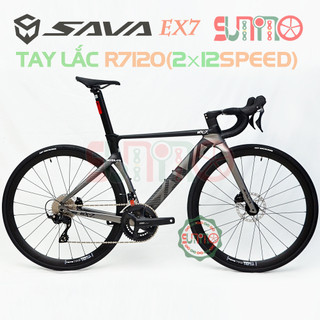 Xe đạp đua nhôm SAVA EX7 tay lắc R7120(2x12speed) 2024