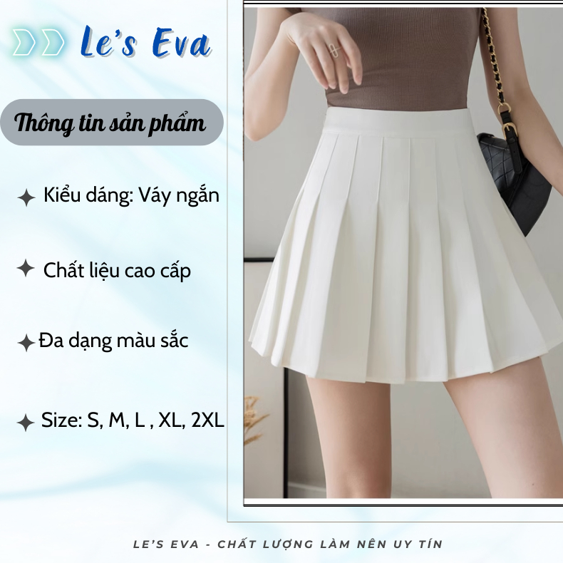 Chân váy ngắn xếp li dáng xòe phong cách Hàn quốc, váy tennis nhiều màu F001 - Le's Eva | BigBuy360 - bigbuy360.vn