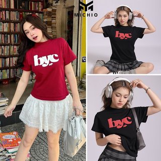 Áo thun nữ, áo babytee Michio BYC basic ôm nhẹ body phong cách Y2K 100% cotton