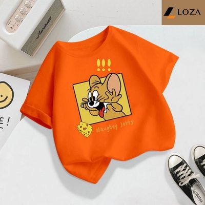 Áo phông trẻ em TA18 hình chuột Jerry cho bé trai và bé gái từ 15-40kg Loza AT2419