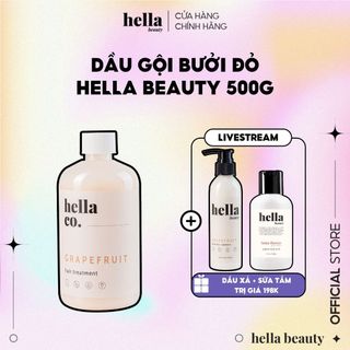 Dầu gội bưởi thảo mộc tinh dầu tự nhiên Pink Grapefruit Hella Beauty 500ml