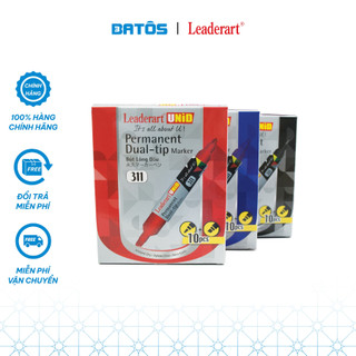 [Mực không xóa được]Bút lông dầu 2 đầu lớn Leaderart UNID  LA311, chịu nước , hóa chất.