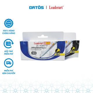 Bút dạ bảng Leaderart cỡ nhỏ LA302 - Hộp 10 - Dùng để viết trên bảng trắng, mực rõ nét, an toàn.