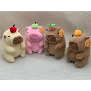 Gấu bông capybara chuột lang nước 24cm mẫu hamburger/thiên thần/đội cam cute