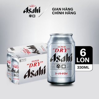 Bia asahi super "dry" lốc 6 lon 330ml