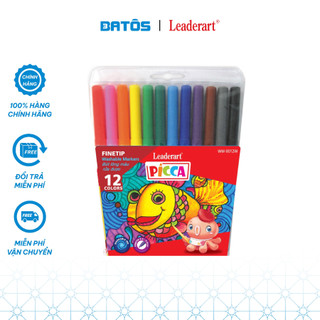 Set 2 vỉ bút 12 màu Leaderart PICCA cho trẻ em với mực rửa trôi vượt trội WM-0012W .