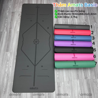 Thảm Tập Yoga 5mm Định Tuyến Cao Su PU Cao Cấp Chính Hãng Amats ( kèm túi đeo 100k)