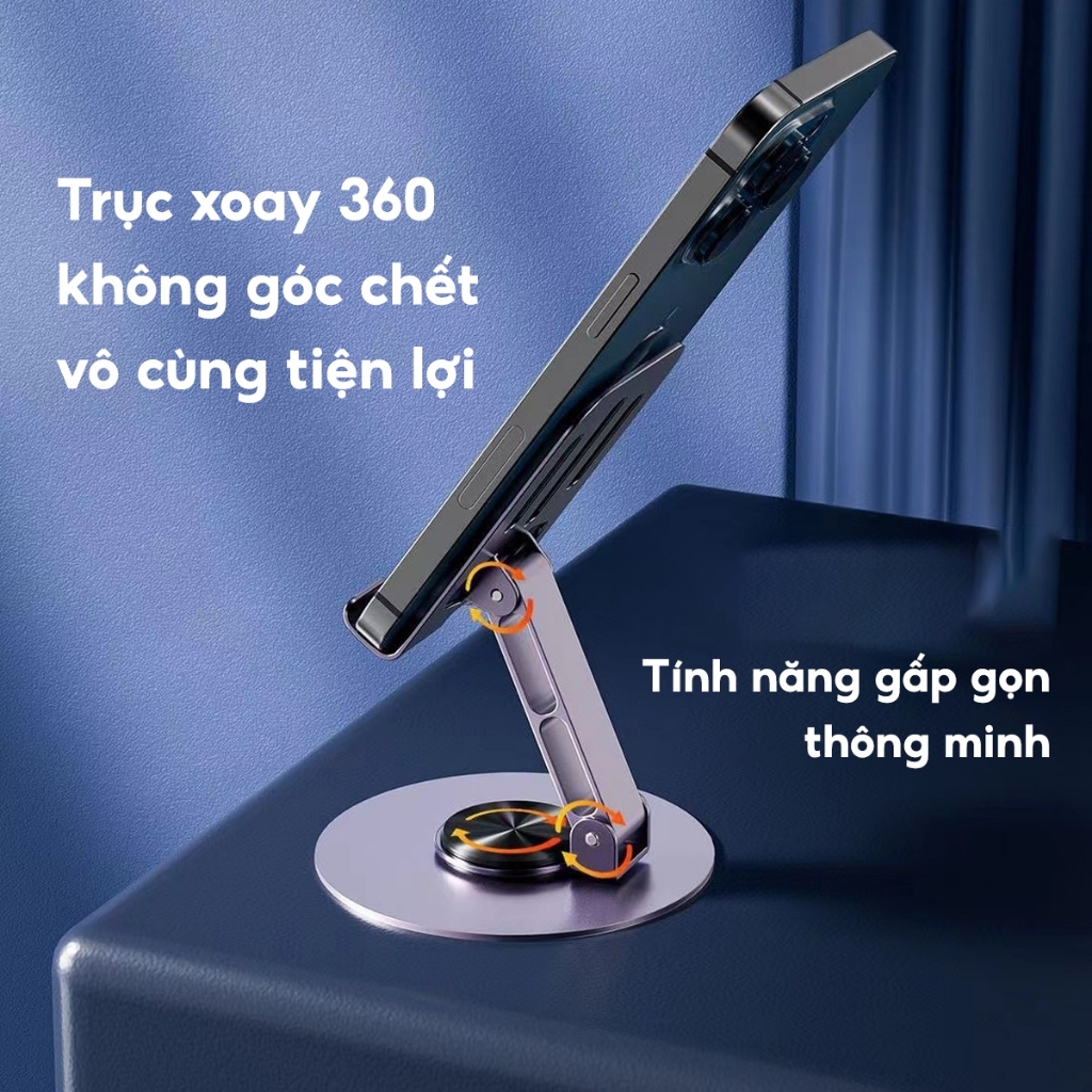 Giá đỡ điện thoại để bàn L98 chân xoay 360 độ tiện lợi bằng hợp kim nhôm gấp gọn | BigBuy360 - bigbuy360.vn