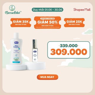 (Tặng túi đựng) Combo 1 Nước hoa hương tự nhiên Chicco 0M+ 5ml+1 Gel vệ sinh Chicco cho bé chiết xuất Hoa cúc Chicco 0M+