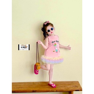 Váy công chúa bé gái váy ba lỗ váy babydoll viền bèo, váy thiết kế mùa hè cho bé gái
