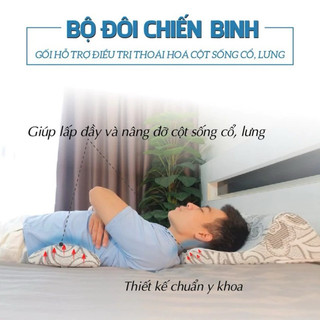 Combo 2 gối thoái hóa đốt sống cổ & kê lưng thoát vị đĩa đệm AIRU