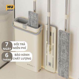 Bộ Chổi Lau Nhà Tự Vắt Thông Minh Uforu Xoay 360 Độ Cao Cấp Tặng Kèm Bông Lau Hushop