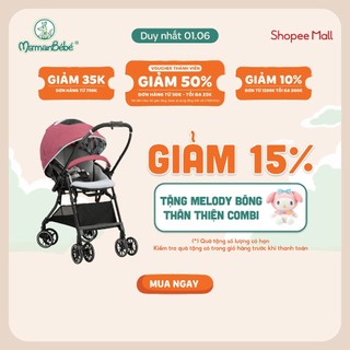 (MamanBébé chính hãng) Xe đẩy Combi Sugocal Light 4 bánh quay tự động màu hồng
