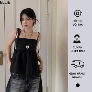 Áo hai dây dáng baby doll cột dây chéo lưng ellie