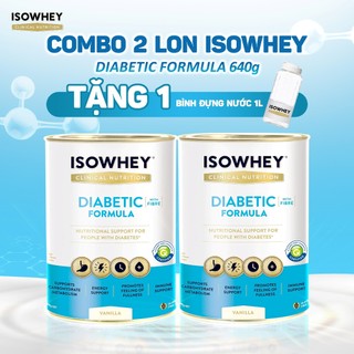 Combo 2 lon Sữa Tiểu Đường ISOWHEY DIABECTIC Nhập Khẩu Nguyên lon Từ Úc, Tặng kèm bình nước
