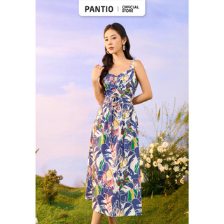 Fdp32975 - đầm dạo phố vải thô dáng xòe ngực cut - pantio