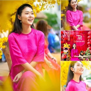 Áo dài cách tân Gấm thiết kế dáng suông tay lỡ, áo dài mềm mát cho các nàng thơ diện sự kiện lễ tết sang đẹp