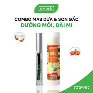 Combo Mascara Dầu Dừa Nguyên Chất Dưỡng Dài Mi & Son Gấc Ngừa Thâm Môi MILAGANICS (10ml/ Combo)