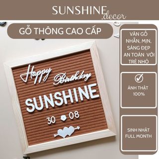 Bảng Gỗ Trang Trí Decor Sinh Nhật, Đầy Tháng, Bảng Tên Shop Size 25x25 Cm