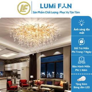 Đèn chùm trang trí độc đáo lumifan - đèn decor phòng, đèn thả trang trí thiết kế sang trọng.