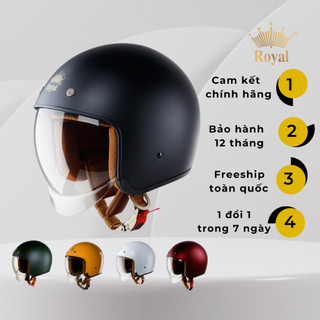 Mũ bảo hiểm 3/4 Royal M139 kính âm cho nam và nữ đi xe máy chính hãng bảo hành 12 tháng
