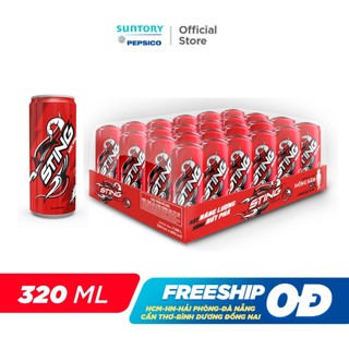 Thùng 24 Lon Nước Tăng Lực Sting Dâu (320ml/lon)