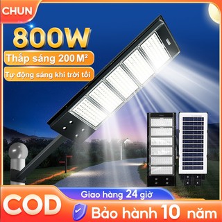 đèn đường năng lượng mặt trời 800W Đèn led năng lượng mặt trời cảm biến tự động sáng với điều khiển từ xa IP67