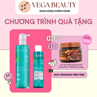  Sữa Rửa Mặt ADERMA Phys-AC Purifying Foaming Gel 200ml và 400ml cho da mụn, nhạy cảm