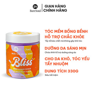 [ Livestream ] Muối tắm gội tẩy tế bào chết da đầu, tóc chứa AHA BareSoul BLISS 330G