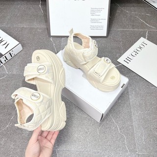 _Sandal nữ chất da trần trám, Dép quai hậu đế cao êm nhẹ chân đi học đi chơi_MINA