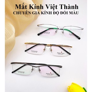HCM Mắt Kính gọng TITÁN Gọng kính vuông nửa viền kim loại mảnh CAO CẤP