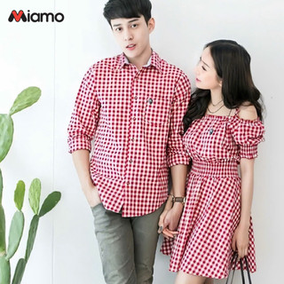 Đồ đôi nam nữ áo sơ mi nam - đầm nữ du lịch, đi biển, đi chơi thời trang Miamo TN20 (Kèm ảnh thật)