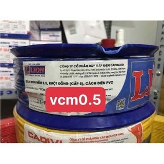 Dây điện đơn điều khiển 0.5mm hãng Lion, đỏ, vàng, xanh dương, giá 1 cuộn 200 mét