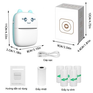 Máy in nhiệt cầm tay bluetooth mini Heinler tặng kèm 1 cuộn giấy in