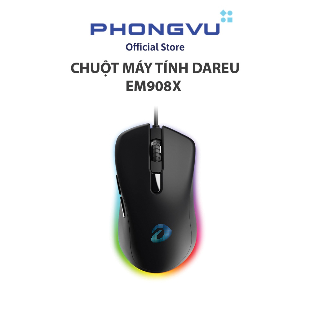 Chuột máy tính DAREU EM908X Black Optical switch (Bảo hành 24 tháng)