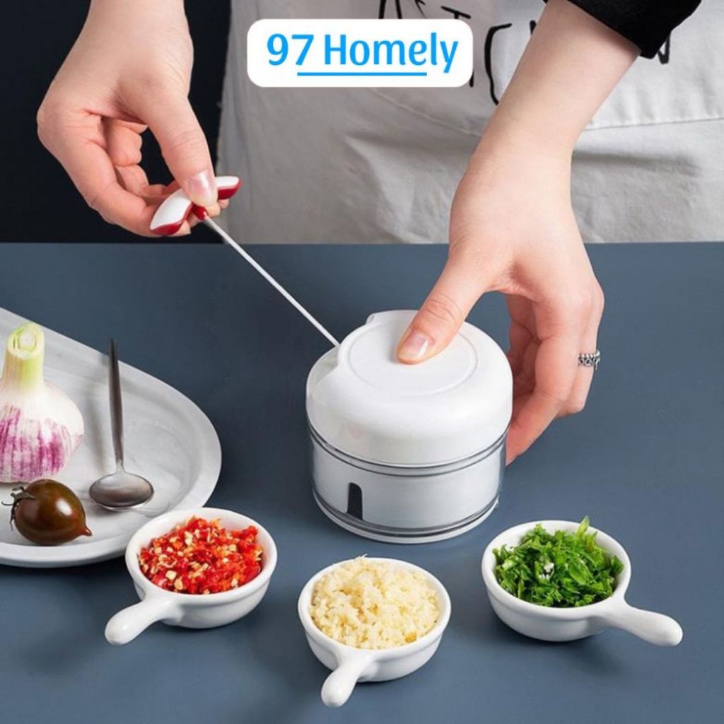 Xay Tỏi Ớt Kéo Dây 97HOMELY Cầm Tay Siêu Tiện Lợi Xay Nhuyễn Tỏi Ớt Thực Phẩm Giá Tốt